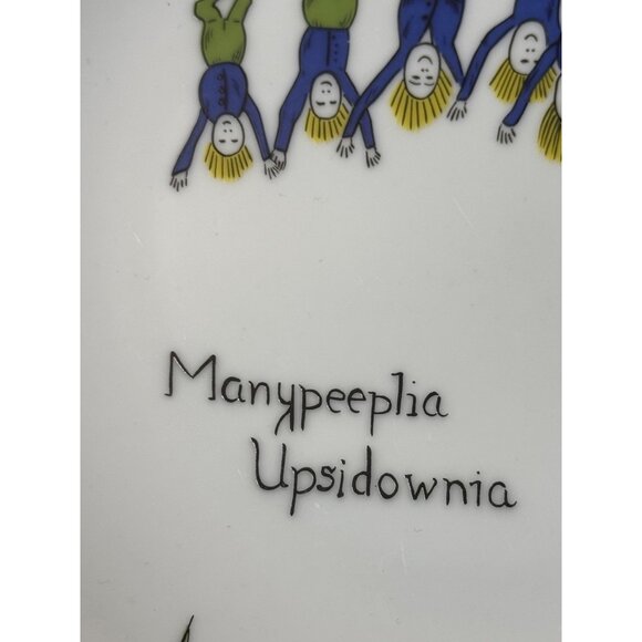 Vintage Sigma Manypeeplia Upsidownia Ceramic Plate Made In Japan - Picture 2 of 9